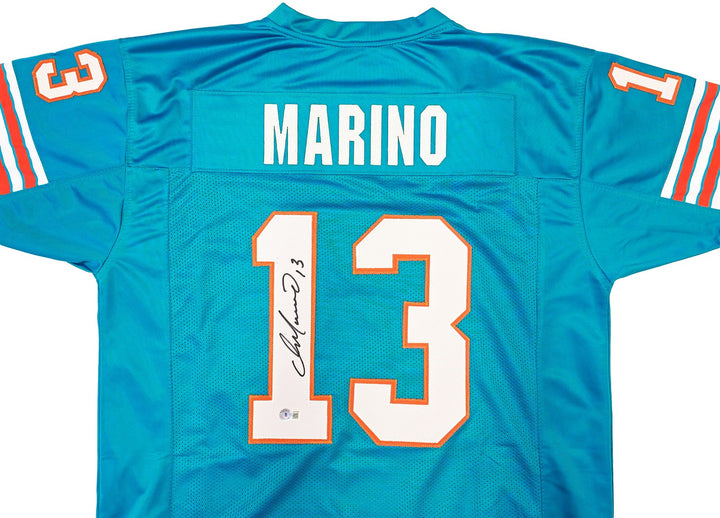 Miami Dolphins Dan Marino Autographed Signed Teal Jersey Beckett BAS QR
