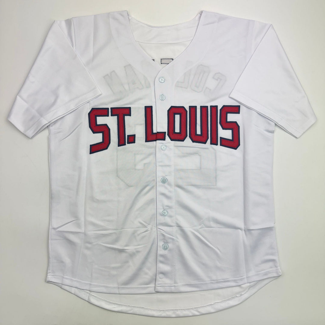 Autographed/Signed Vince Coleman St. Louis White Baseball Jersey BAS COA