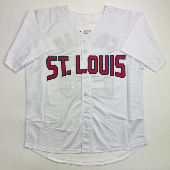 Autographed/Signed Vince Coleman St. Louis White Baseball Jersey BAS COA