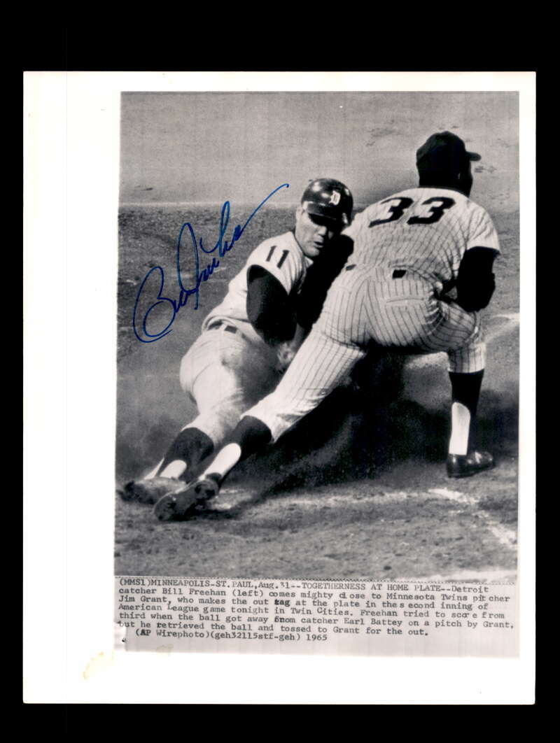 Bill Freehan PSA DNA Signed 8x10 Original 1965 Wire Photo Tigers Autograph