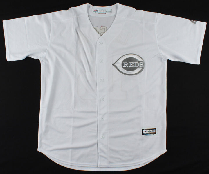 NICK SENZEL SIGNED PLAYERS WEEKEND "LIL SENZ" MAJESTIC CINCINNATI REDS 15 JERSEY