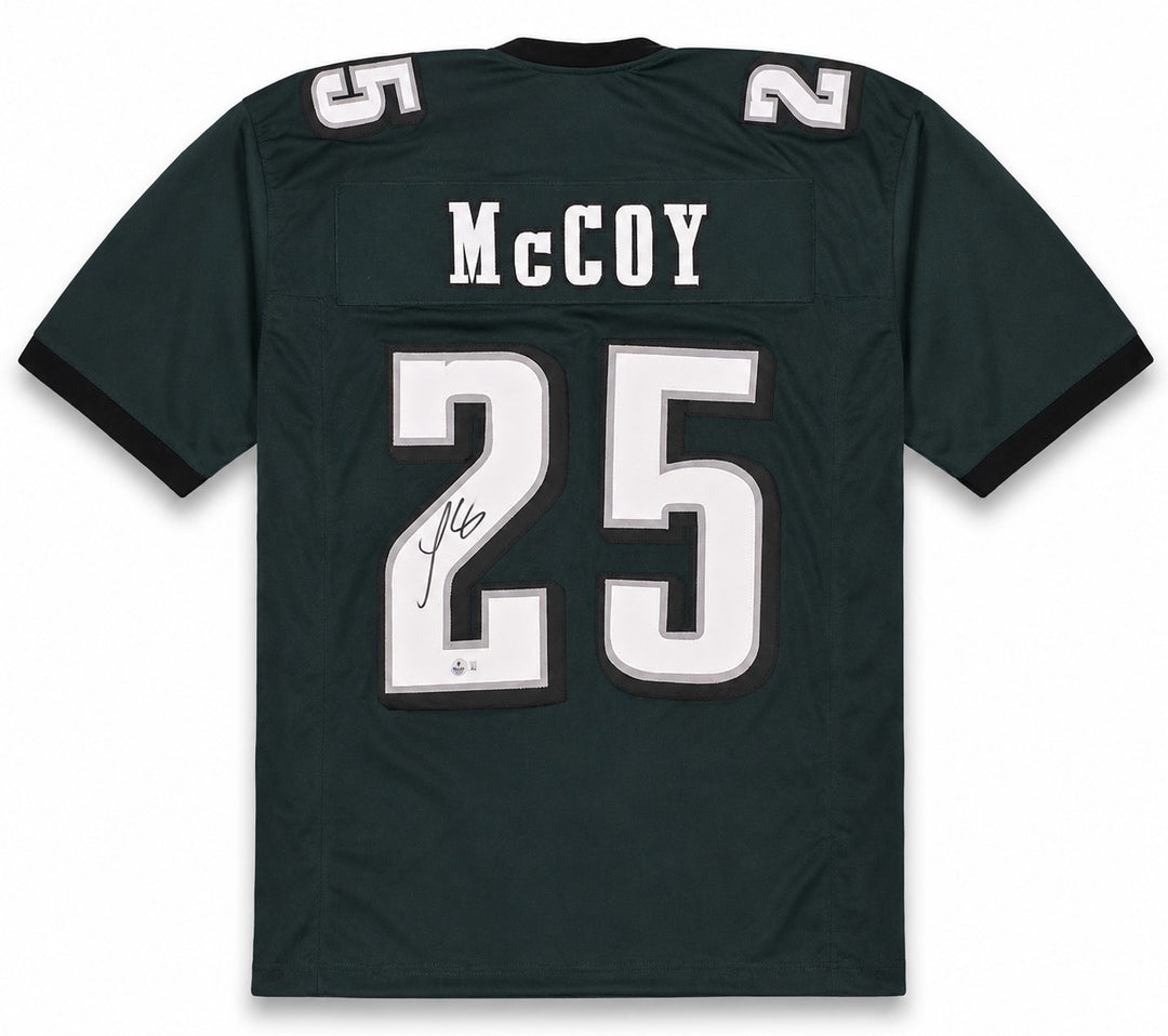 Philadelphia Eagles LeSean McCoy Signed Green Jersey Beckett BAS Witness