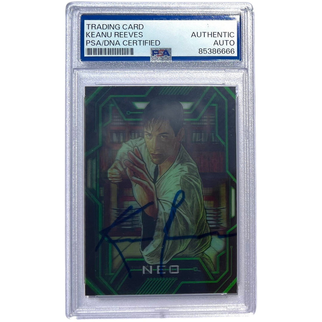 KEANU REEVES SIGNED MATRIX CARD NEO THE ONE LENTICULAR AUTO CUYLER SMITH PSA/DNA