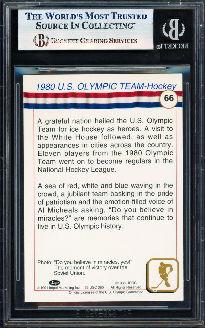 Herb Brooks Signed 1991 Impel Olympics Card 66 1980 Team USA Beckett #17830832
