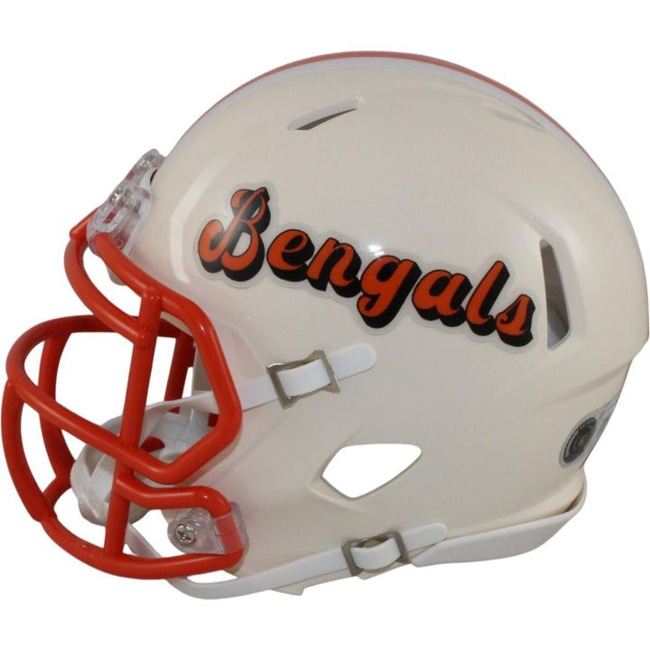 Tee Higgins Autographed Cincinnati Bengals Retro Mini Helmet Beckett WIT 57925