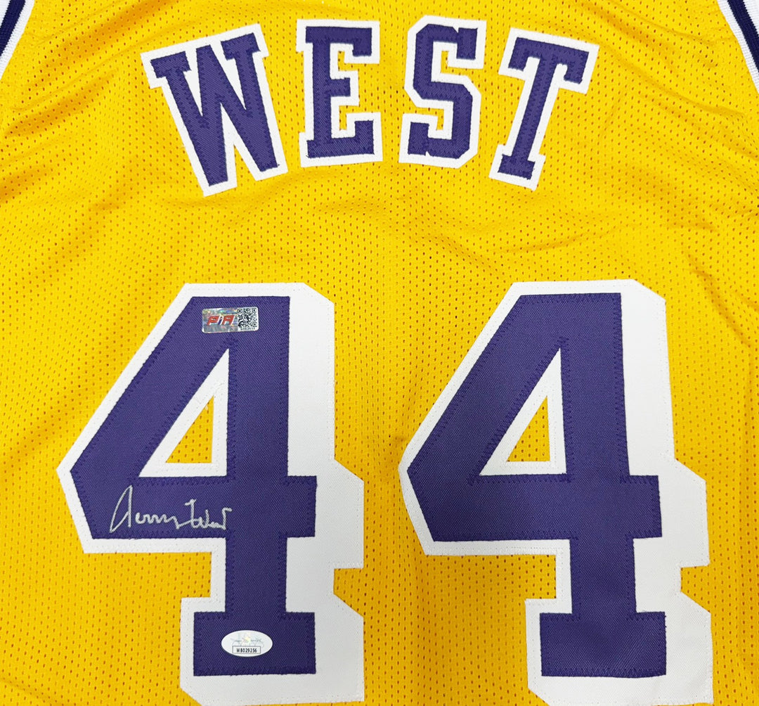 Jerry West Signed Lakers Yellow Custom Jersey JSA Witness
