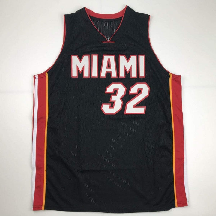 Autographed/Signed SHAQUILLE SHAQ O'NEAL Miami Black Jersey BAS COA Auto