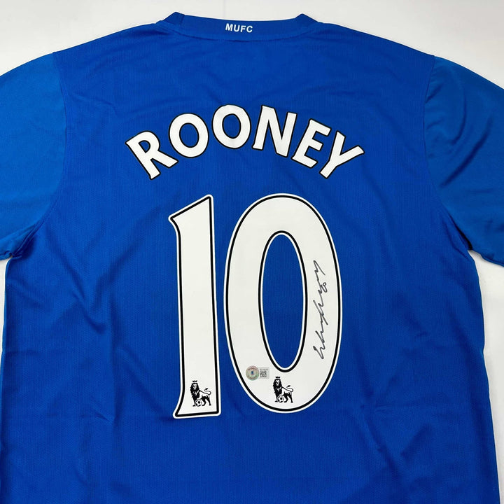 Autographed/Signed Wayne Rooney Manchester United Blue Jersey Beckett COA