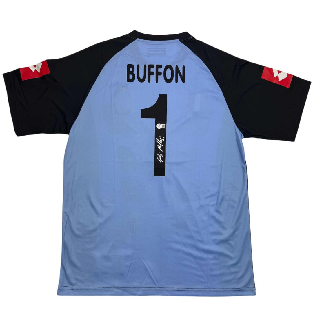 Autographed/Signed Gianluigi Buffon Juventus Blue Jersey Beckett BAS COA