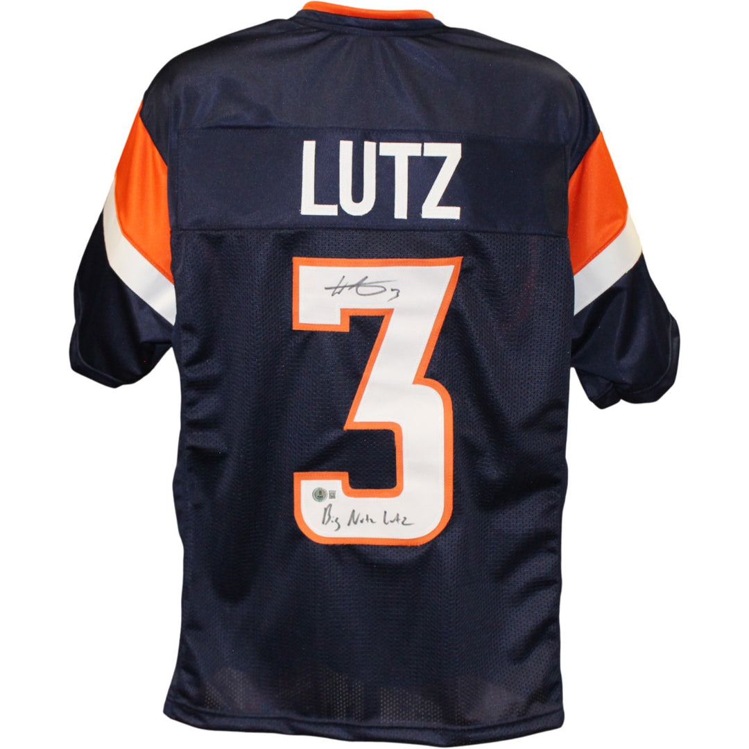 Wil Lutz Autographed/Signed Pro Style Size XL Blue Jersey Big Nutz Beckett 54672