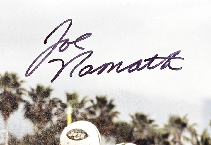 Joe Namath Signed 16x20 Photo New York Jets Signed In Black Beckett BAS Witness