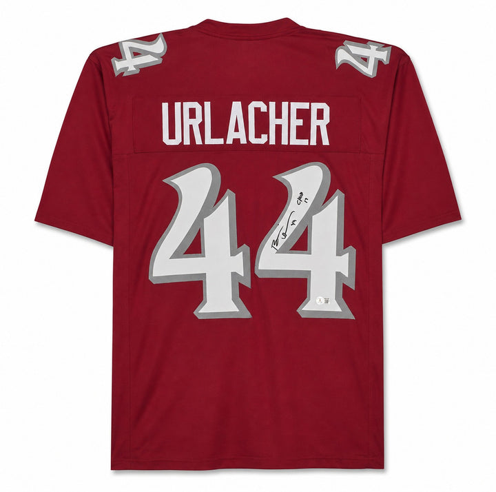 University of New Mexico Brian Urlacher Signed Red Jersey "CHOF 17" Beckett Wit