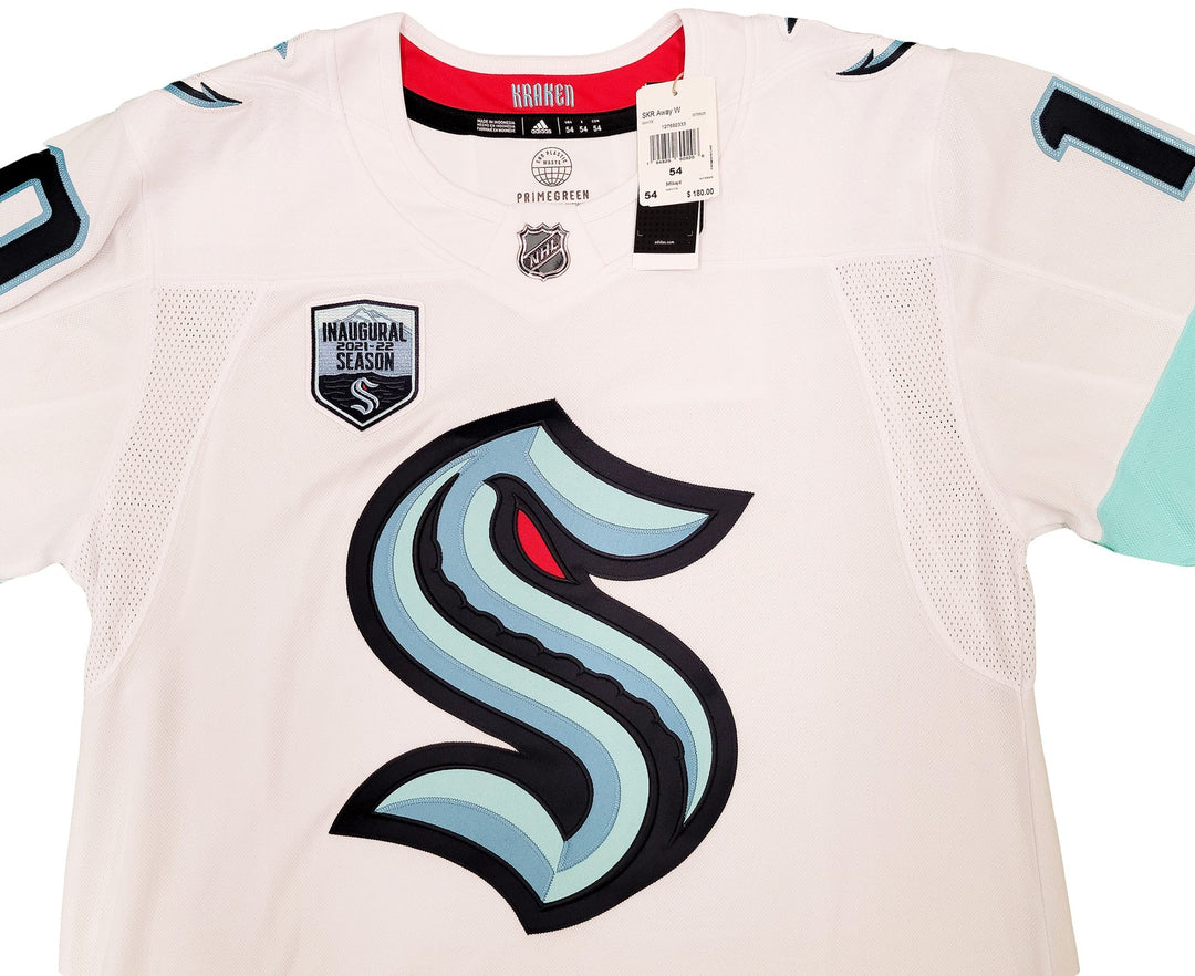 Kraken Matty Beniers Auto White Adidas Inaugural Jersey "1st Draft Pick Fanatics