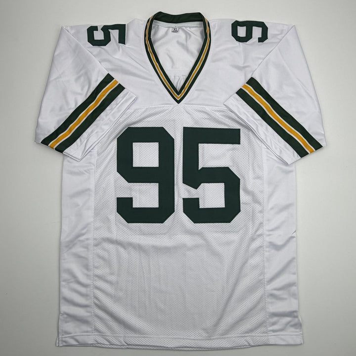 Autographed/Signed Devonte Wyatt Green Bay White Football Jersey Beckett BAS COA