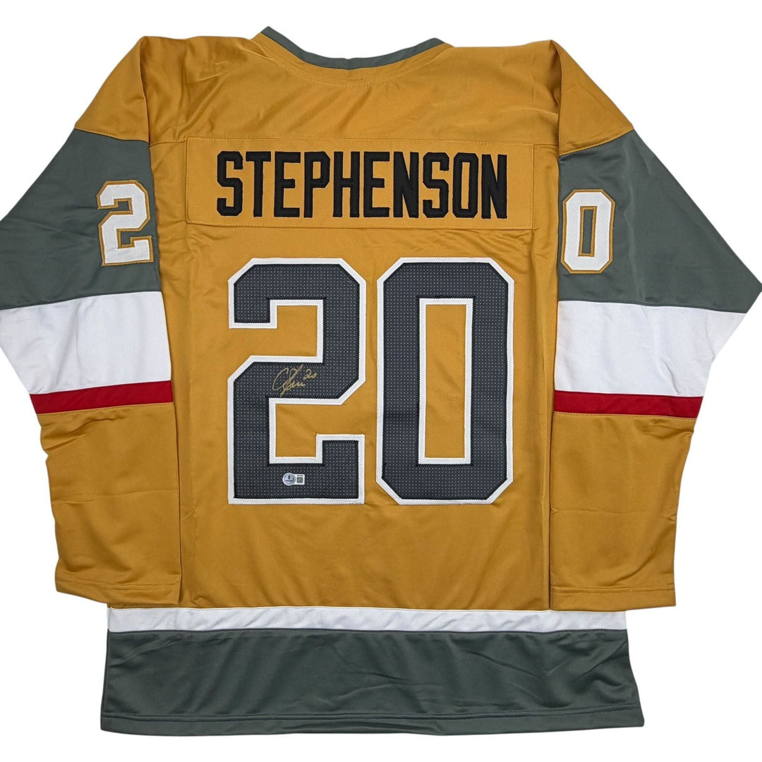 Autographed/Signed Chandler Stephenson Las Vegas Gold Jersey Beckett COA