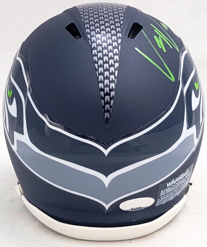 Uchenna Nwosu Auto Signed Seattle Seahawks Blue Speed Mini Helmet MCS Holo