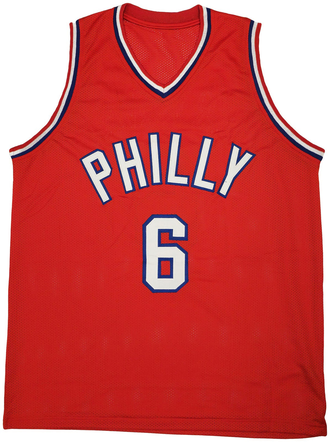 Philadelphia 76ers Julius "Dr. J" Erving Signed Red Jersey Beckett Wit