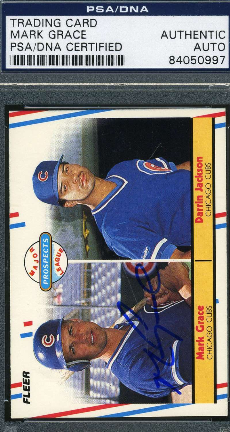 Mark Grace Psa Dna Coa Autographed 1988 Fleer Rookie Authentic Hand Signed