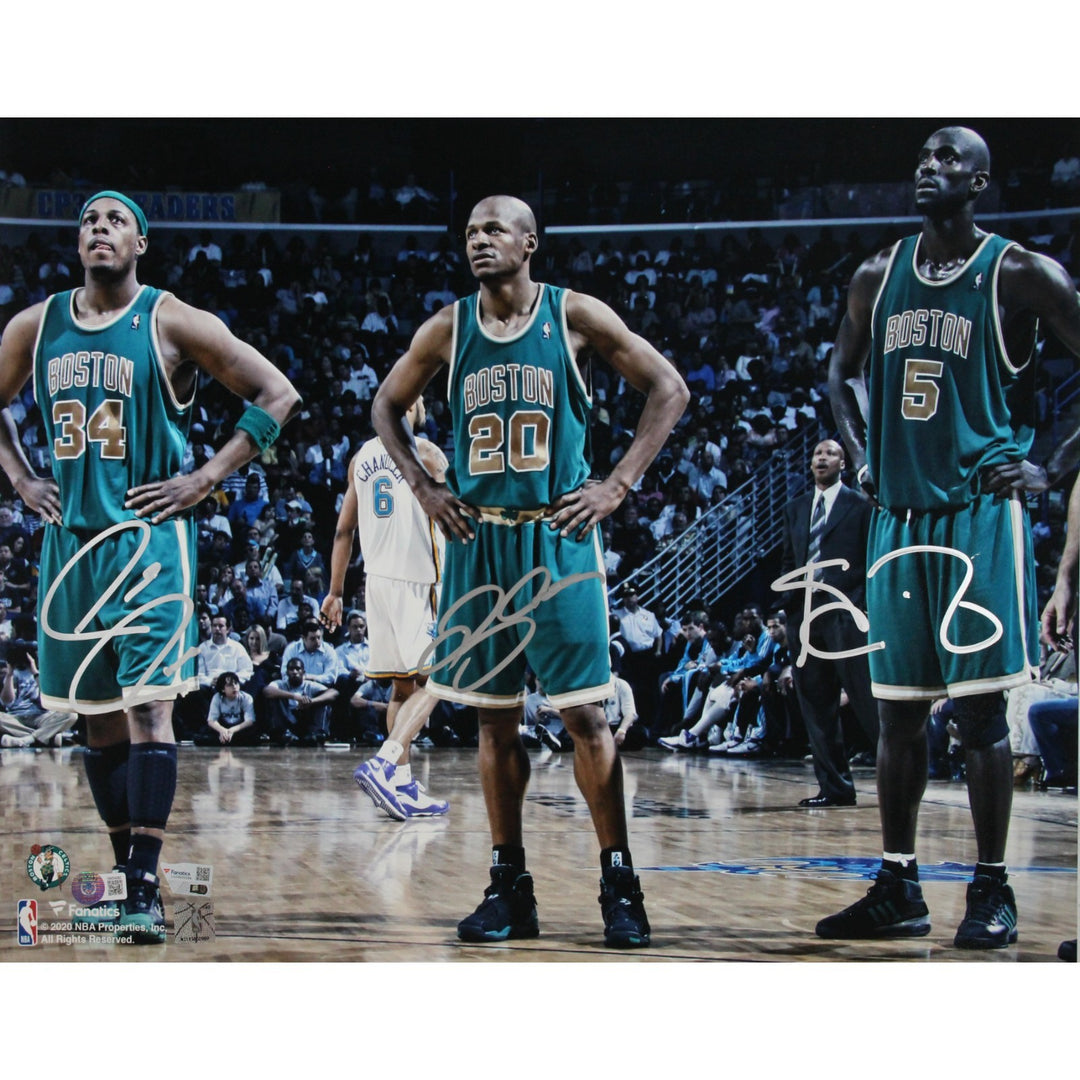 Kevin Garnett Ray Allen Paul Pierce Signed Boston Celtics 16x20 Photo FAN 50878