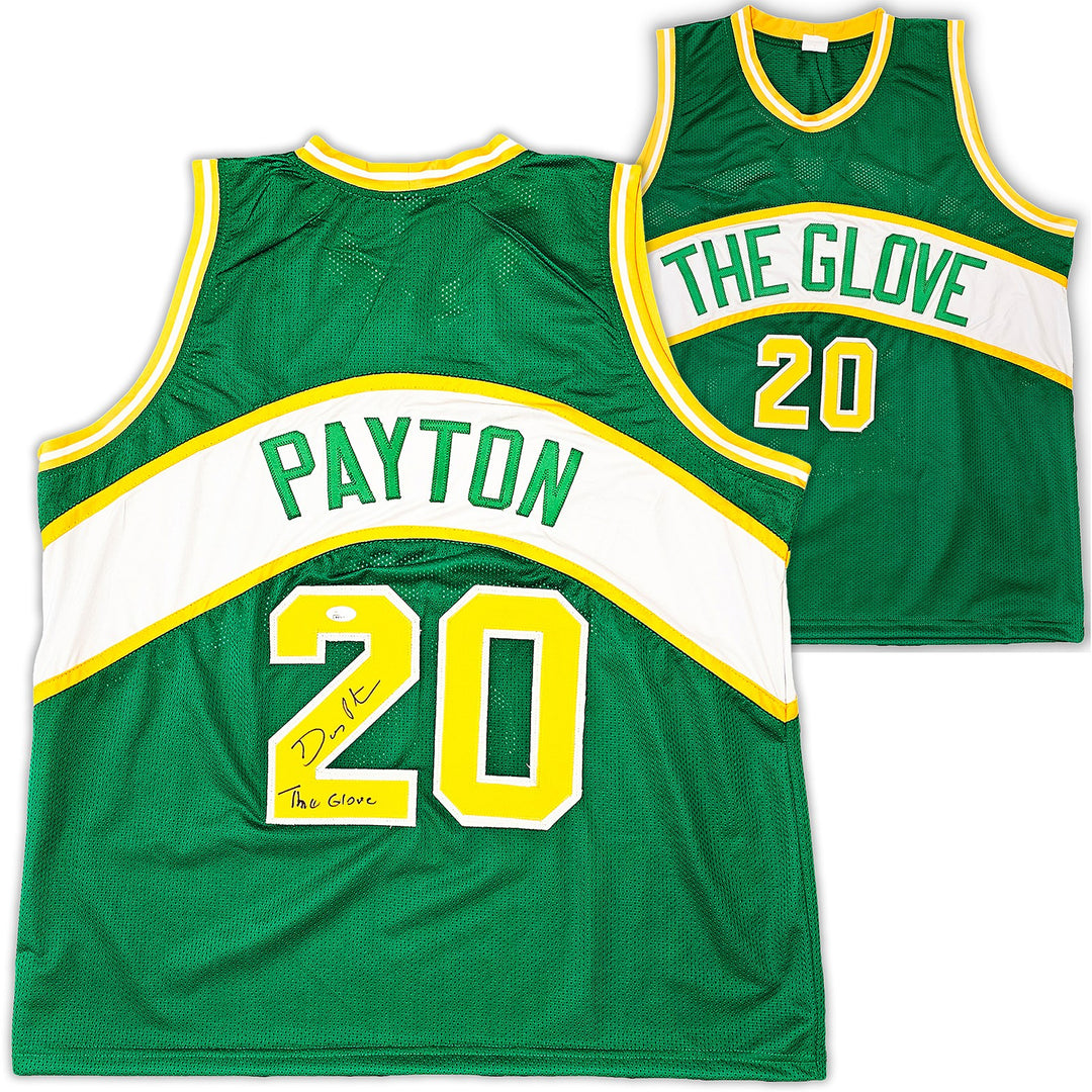 Seattle Supersonics Gary Payton Autographed Signed Green Jersey "The Glove" JSA