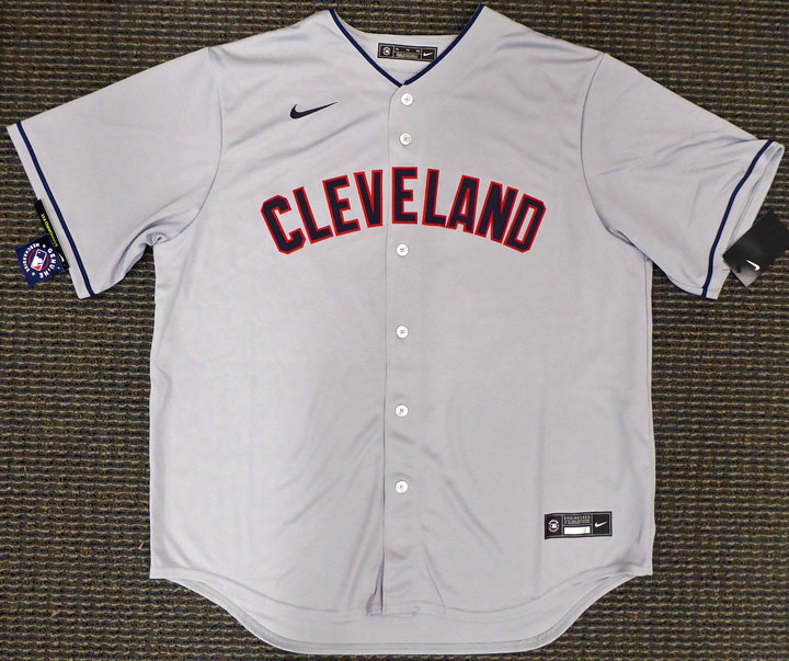 Cleveland Indians Shane Bieber Signed Gray Nike Jersey Size XL Beckett