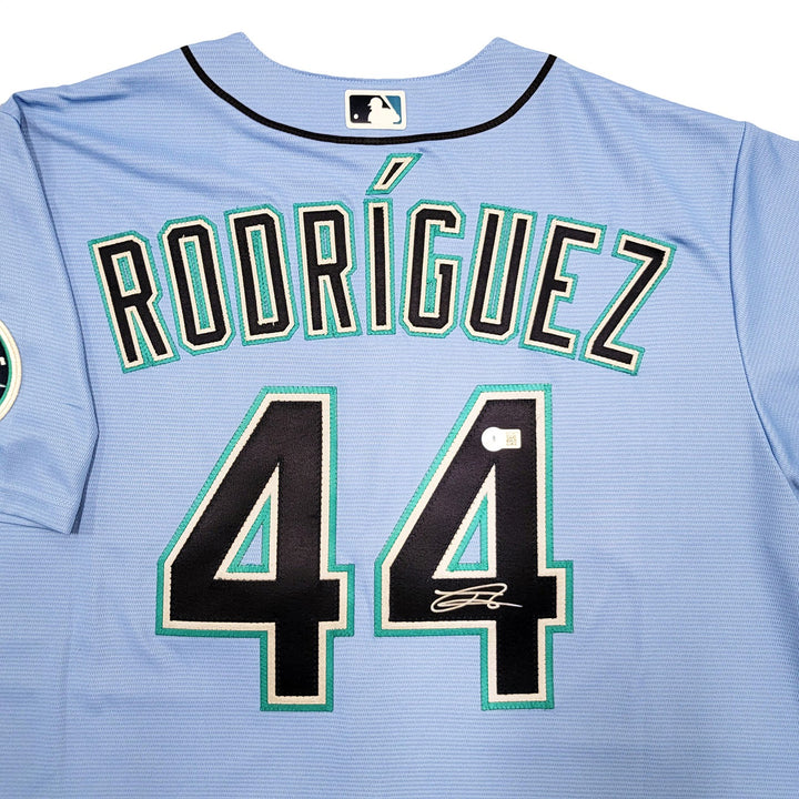 Seattle Mariners Julio Rodriguez Signed Blue Nike Jersey Size XL Beckett