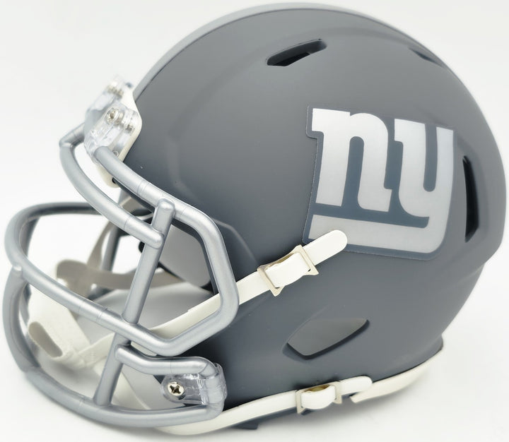 Cam Skattebo Signed Giants Slate Gray Mini Helmet Beckett QR