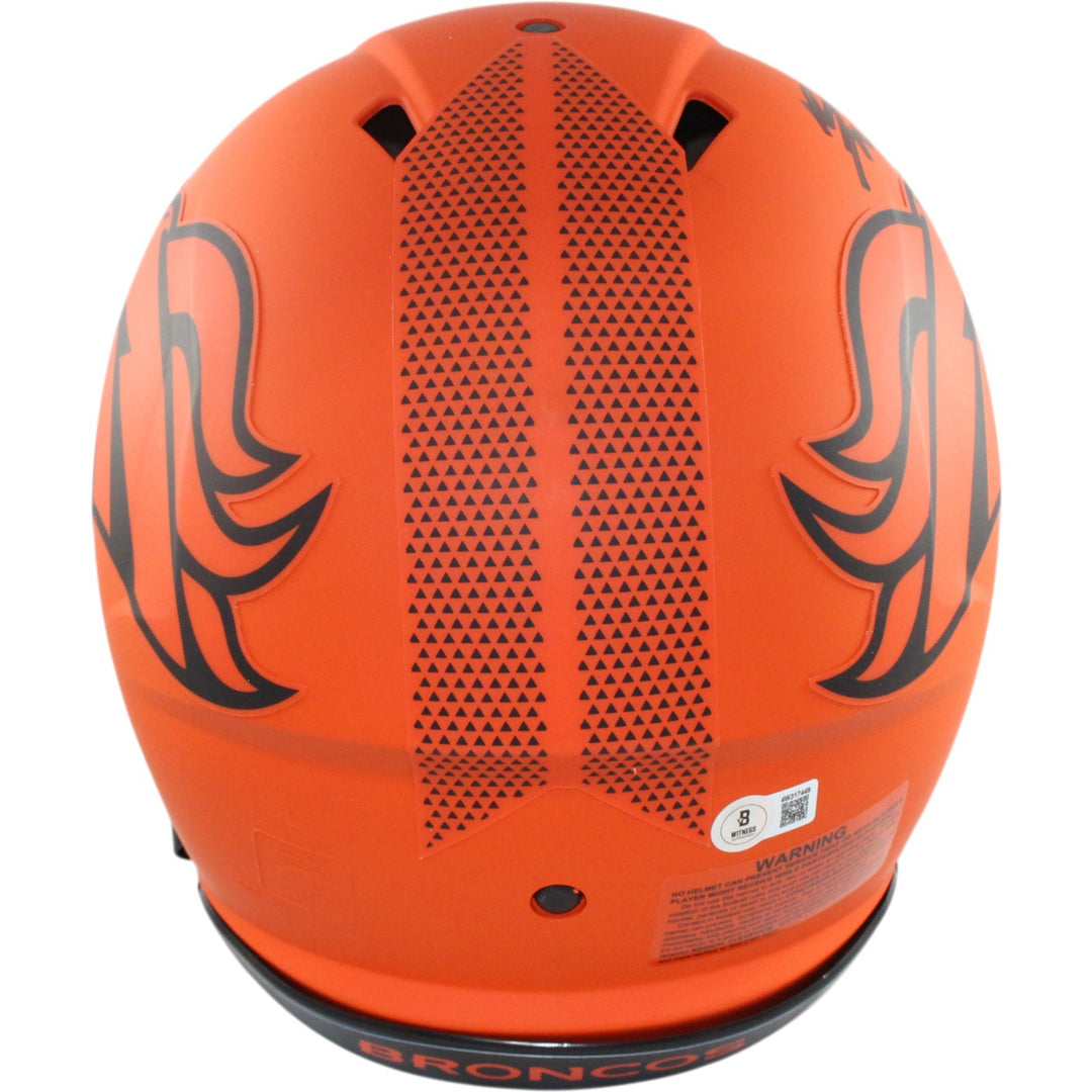 Bo Nix Autographed Denver Broncos Authentic Rave Helmet Beckett Witness 55114