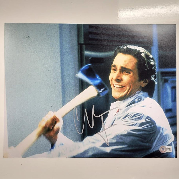 Christian Bale signed American Psycho 11x14 photo autograph ~ BAS Beckett Holo
