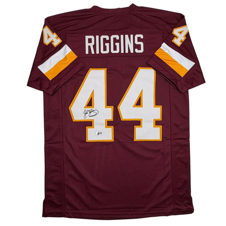 Autographed/Signed John Riggins Washington Burgundy Jersey Beckett BAS COA