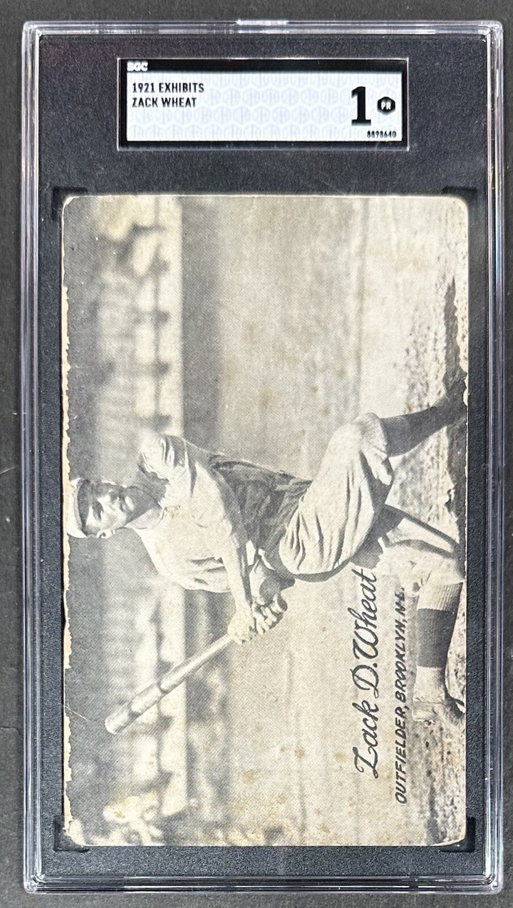 1921 Exhibits Card Zack Wheat Exhibit SGC 1 Brooklyn Dodgers HOF Rare Pre War