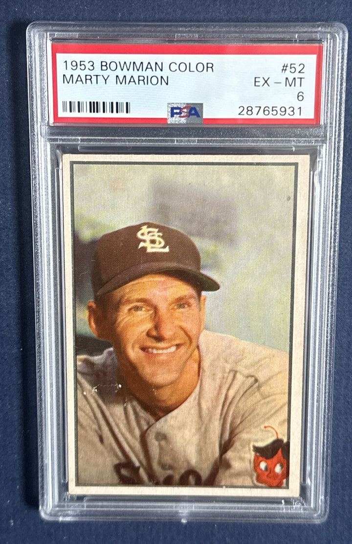 1953 Bowman #52 Marty Marion St Louis Browns PSA 6 - EX - Mint Beauty