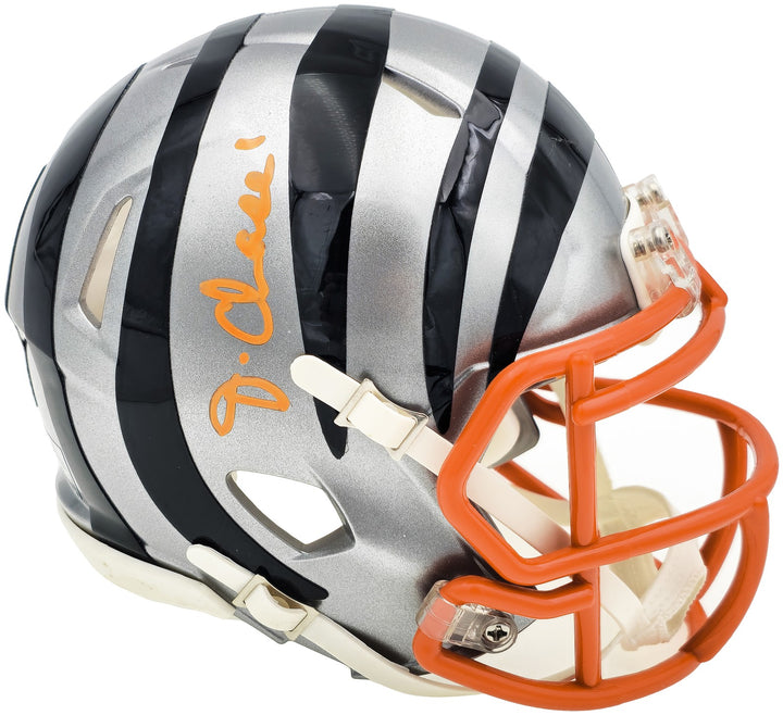 Ja'Marr Chase Signed Cincinnati Bengals Flash Gray Speed Mini Helmet Beckett Wit