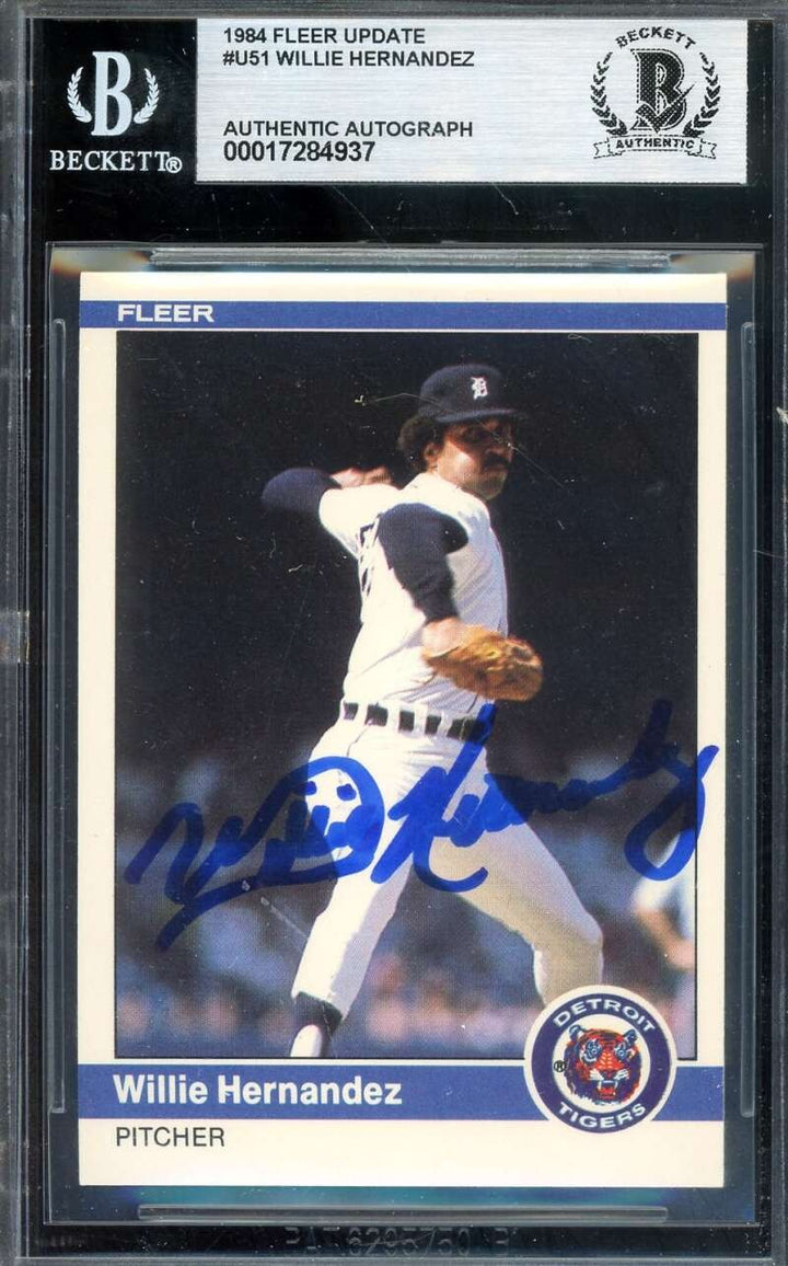 Willie Hernandez Beckett BAS Signed 1984 Fleer Update Autograph