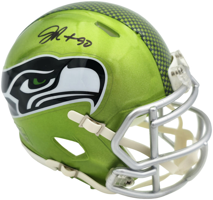 Jarran Reed Signed Seattle Seahawks Flash Green Speed Mini Helmet MCS Holo