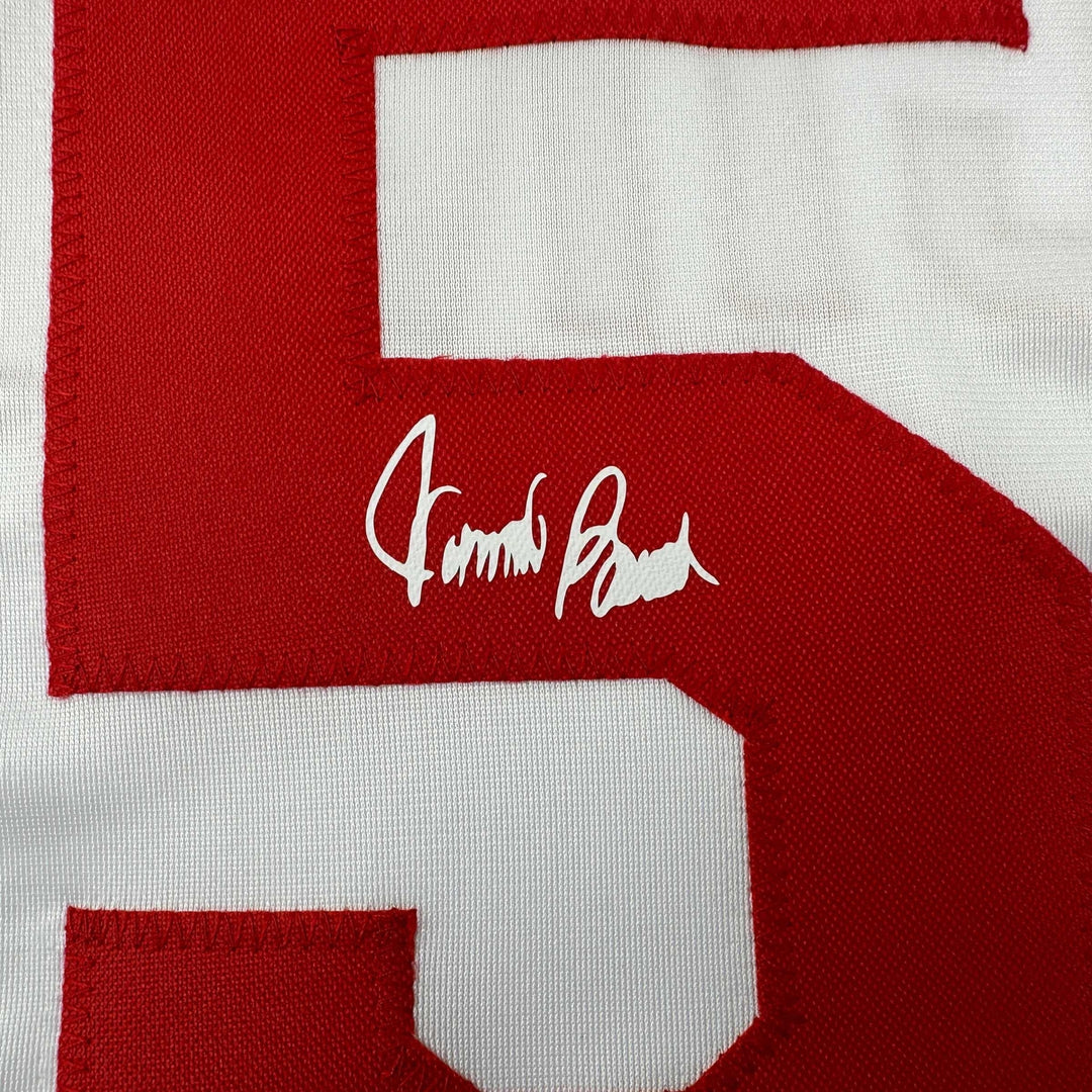 Facsimile Autographed Johnny Bench Cincinnati White Reprint Auto Jersey Men's XL