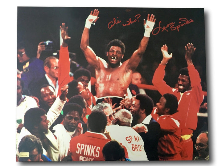 Leon Spinks Signed 16x20 Inscribed "Ali Who?" COA Photo Michael Muhammad Ali