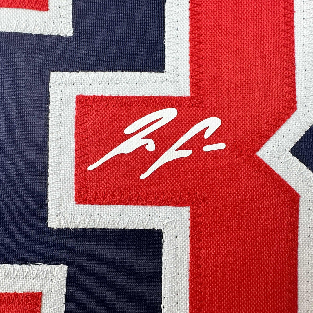 Facsimile Autographed Ronald Acuna Jr. Atlanta Blue Reprint Auto Jersey Men's XL