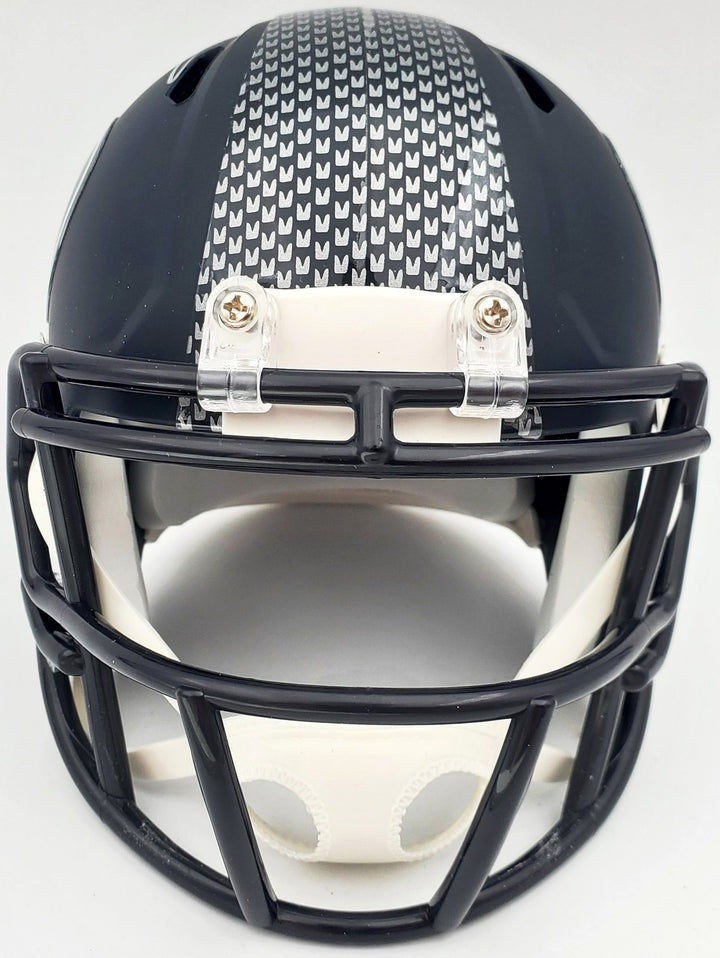 Russell Wilson Signed Seattle Seahawks Speed Mini Helmet In Silver RW Holo