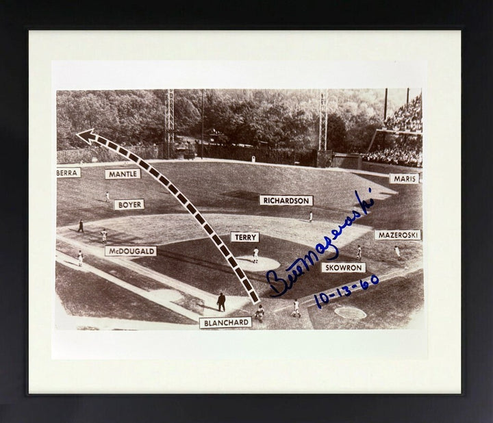 Bill Mazeroski signed Pirates 60 World Series 8x10 Photo ding Framed - CSA COA
