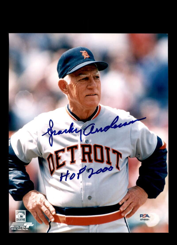 Sparky Anderson PSA DNA Signed Vintage 8x10 Photo HOF 2000 Autograph Tigers