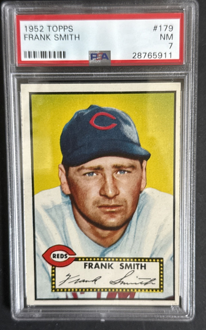 1952 Topps FRANK SMITH #179 PSA 7 Nm Near Mint Razor Sharp Clean Reds