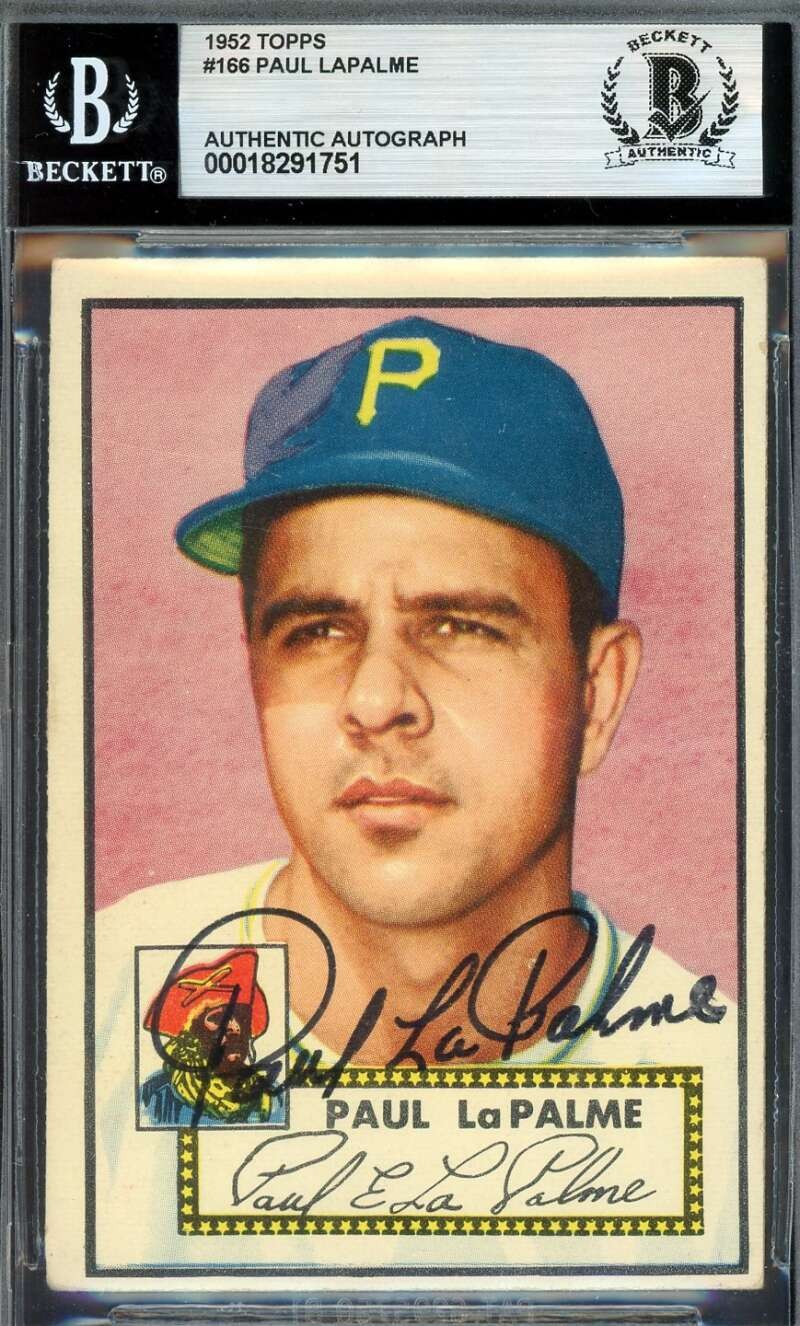 Paul LaPalme Beckett BAS Signed 1952 Topps Autograph