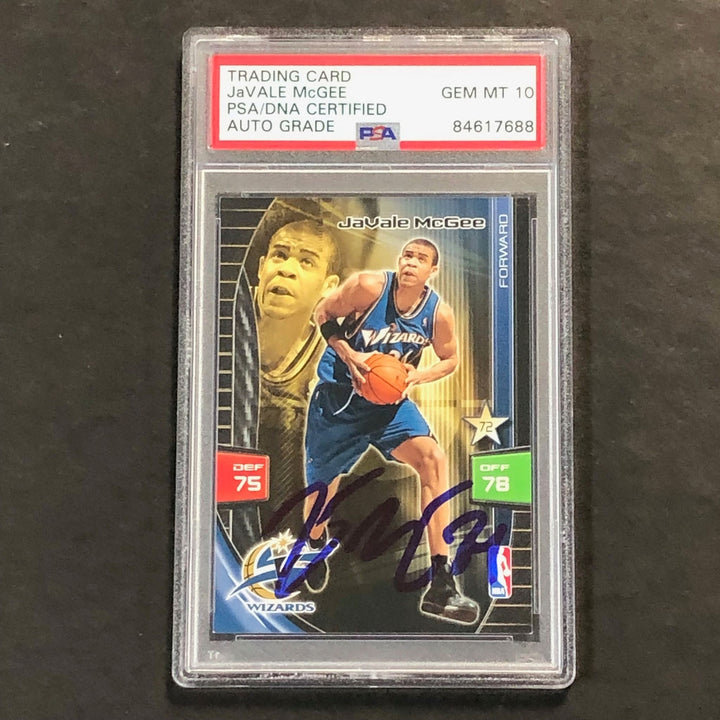 2009-10 Adrenalyn XL #189 JaVale McGee Signed AUTO 10 PSA Slabbed Wizards