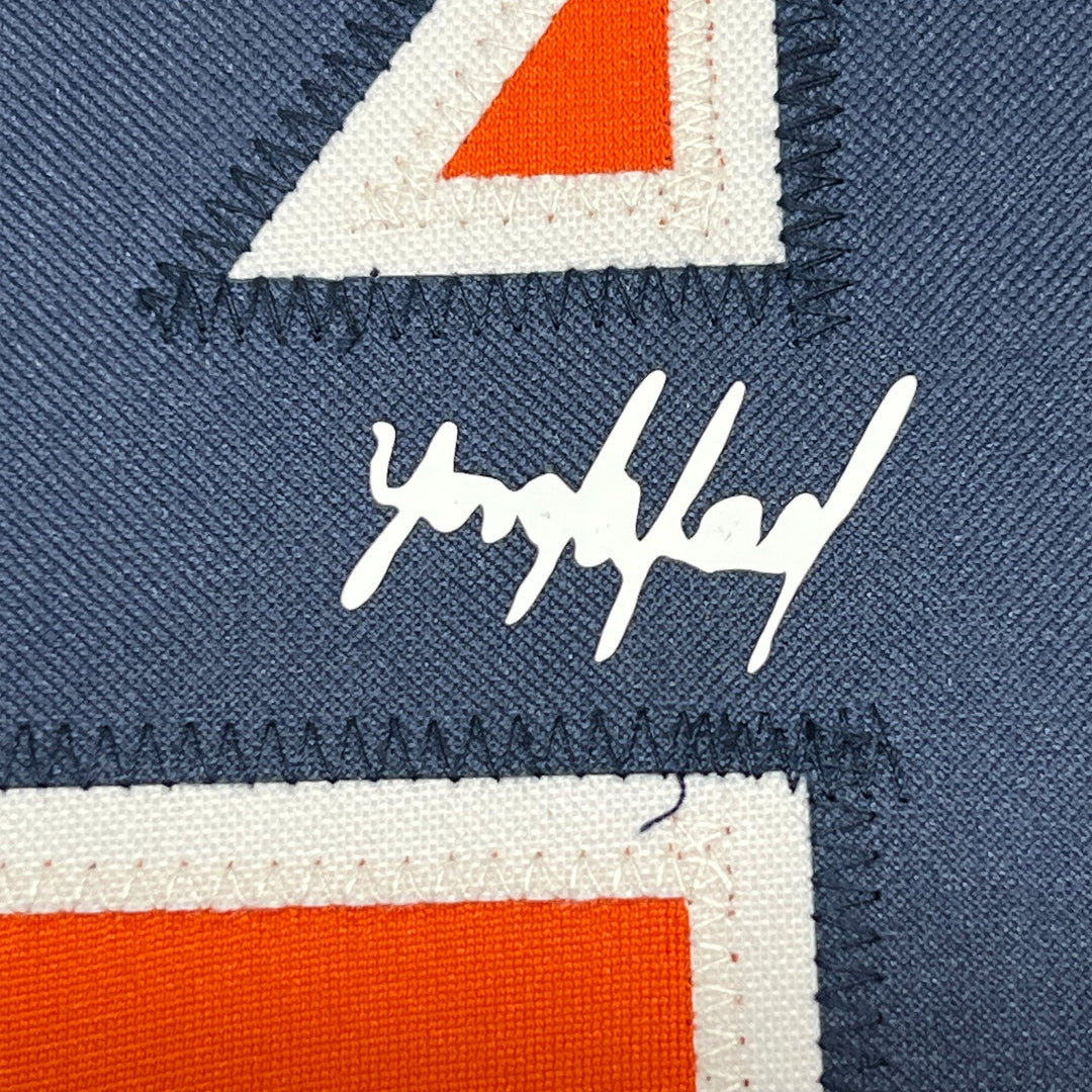 Framed Facsimile Autographed Yordan Alvarez 33x42 Reprint Laser Auto Jersey