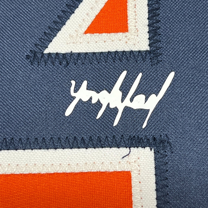 Framed Facsimile Autographed Yordan Alvarez 33x42 Reprint Laser Auto Jersey