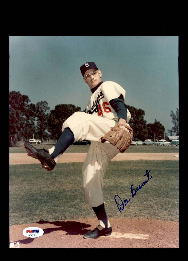 Don Bessent PSA DNA Signed 8x10 Photo Autograph Dodgers