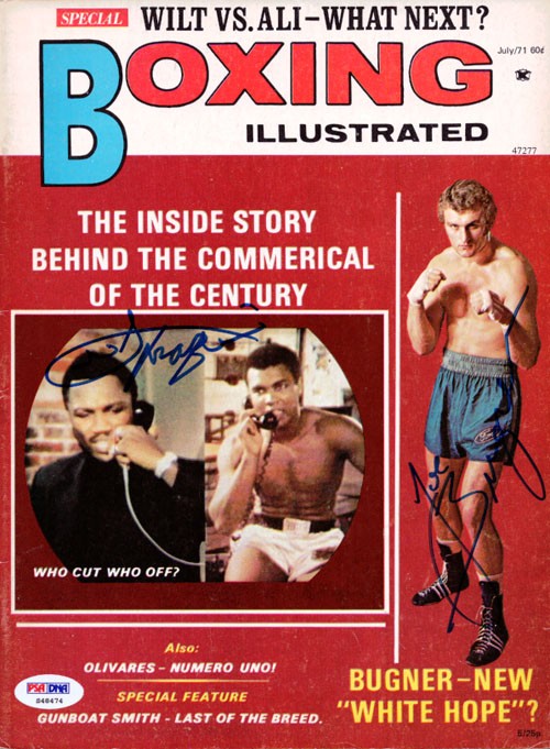 Joe Frazier & Joe Bugner Auto Signed Boxing Illustrated Magazine Cover PSA/DNA