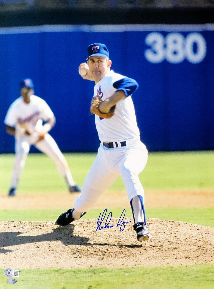Nolan Ryan Signed 16x20 Photo Texas Rangers Beckett BAS
