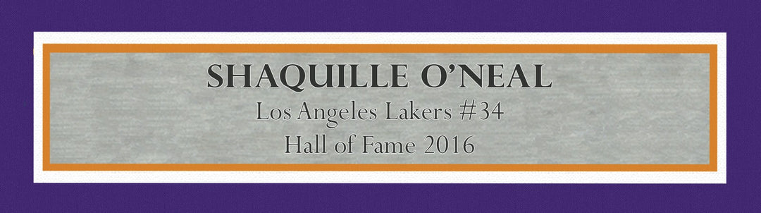 Los Angeles Lakers Shaquille O'Neal Signed Framed Gold Jersey JSA Witness